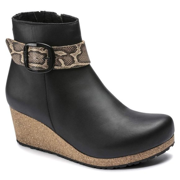 Birkenstock Papillio Elli Big Buckle Ankle Boot Embossed Leather